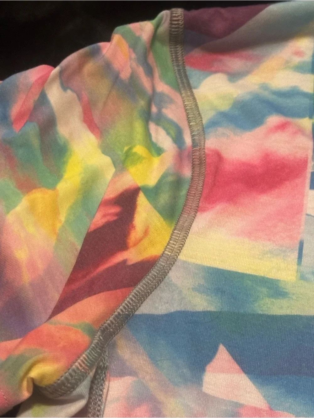 LUCY Brand  Multicolor Pastel Tie-Dye Crewneck Comfy Tee LARGE